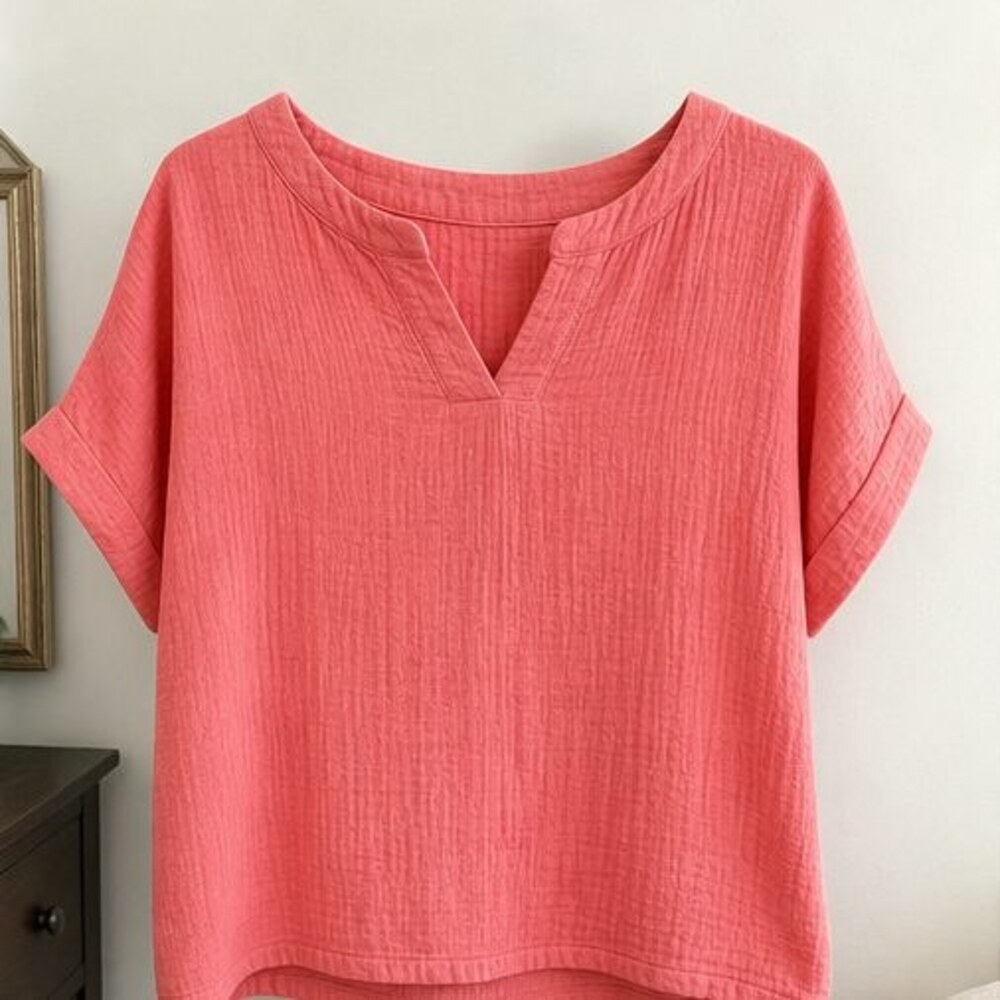 Navy Wrap Blouse